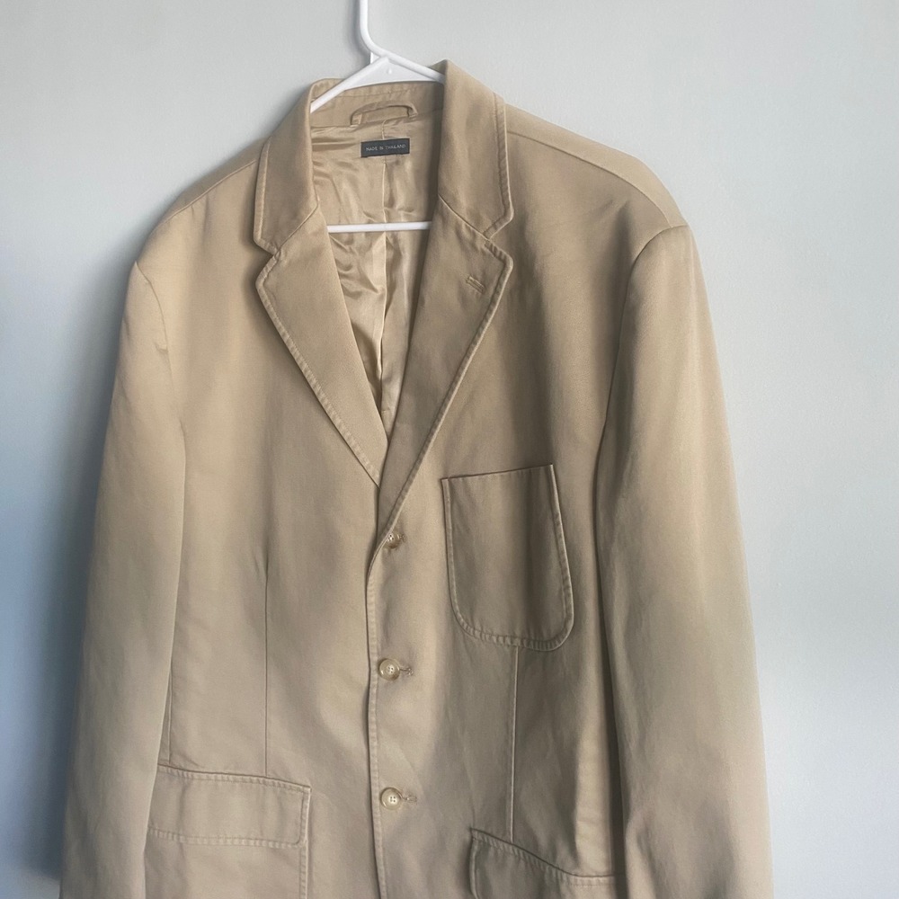 Polo Ralph Lauren Vintage Men's Tan Cotton Blazer Size XL - Picture 2 of 7